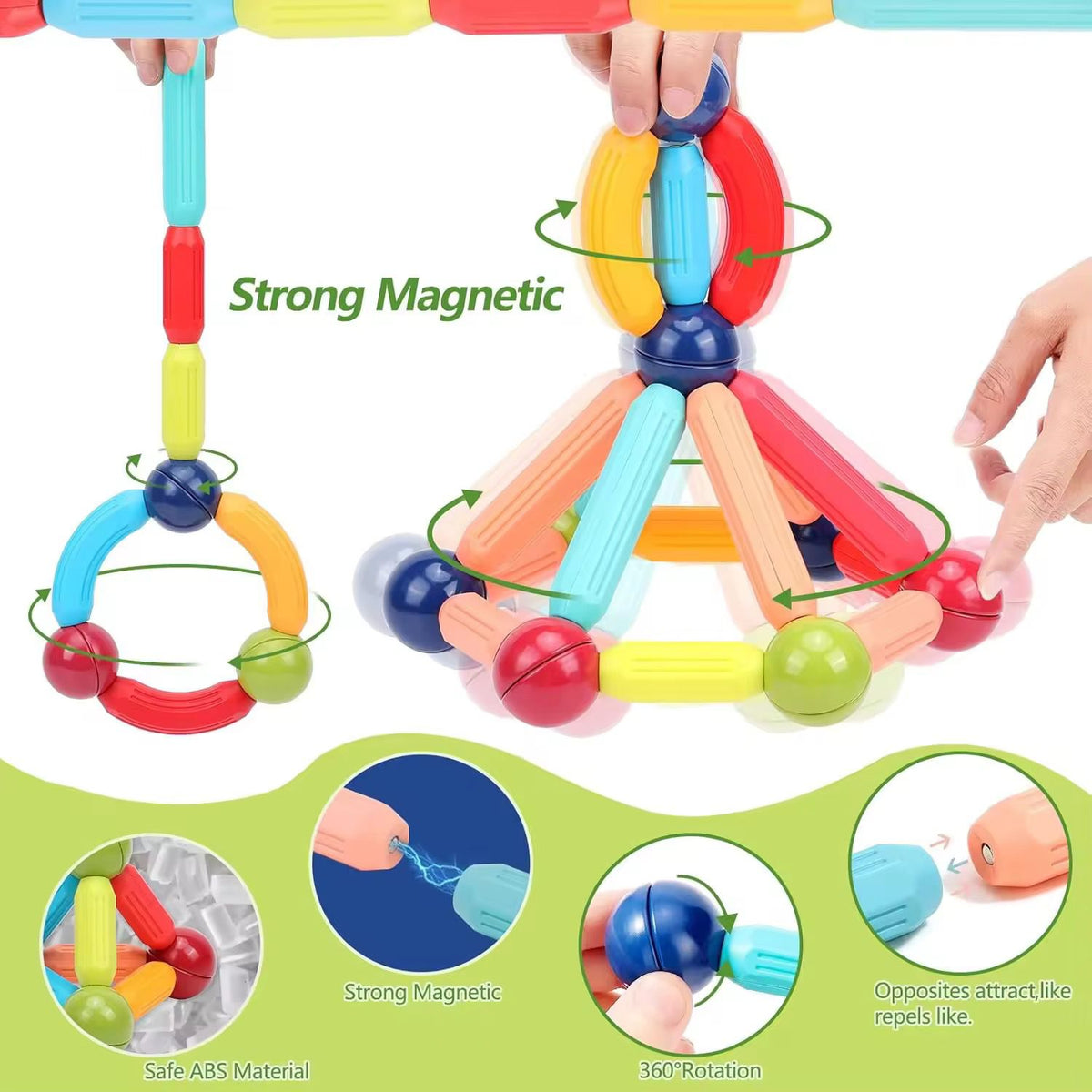 🚀🧠 Juego Magnético Educativo 64 Piezas – Inteligencia, Creatividad y Diversión + 🚚 Envío GRATIS