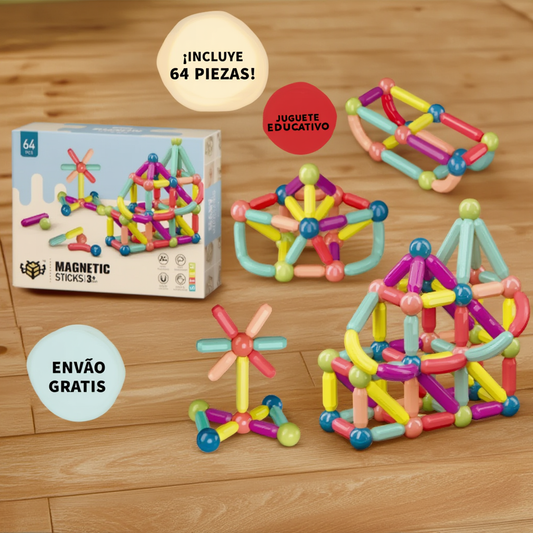 🚀🧠 Juego Magnético Educativo 64 Piezas – Inteligencia, Creatividad y Diversión + 🚚 Envío GRATIS
