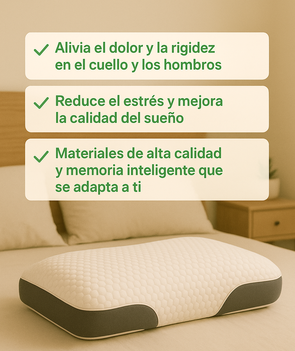 🎁 Promoción exclusiva: Almohada Ortopédica + almohada para las piernas GRATIS.